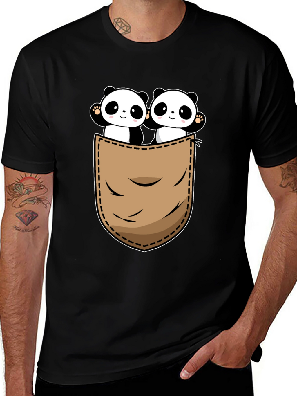 Panda Pocket T-Shirt - Cute Graphic Tee