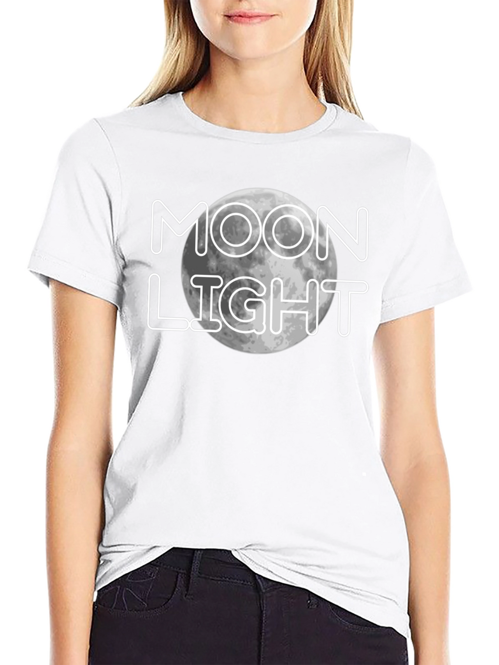 Moonlight Graphic Print Black T-Shirt