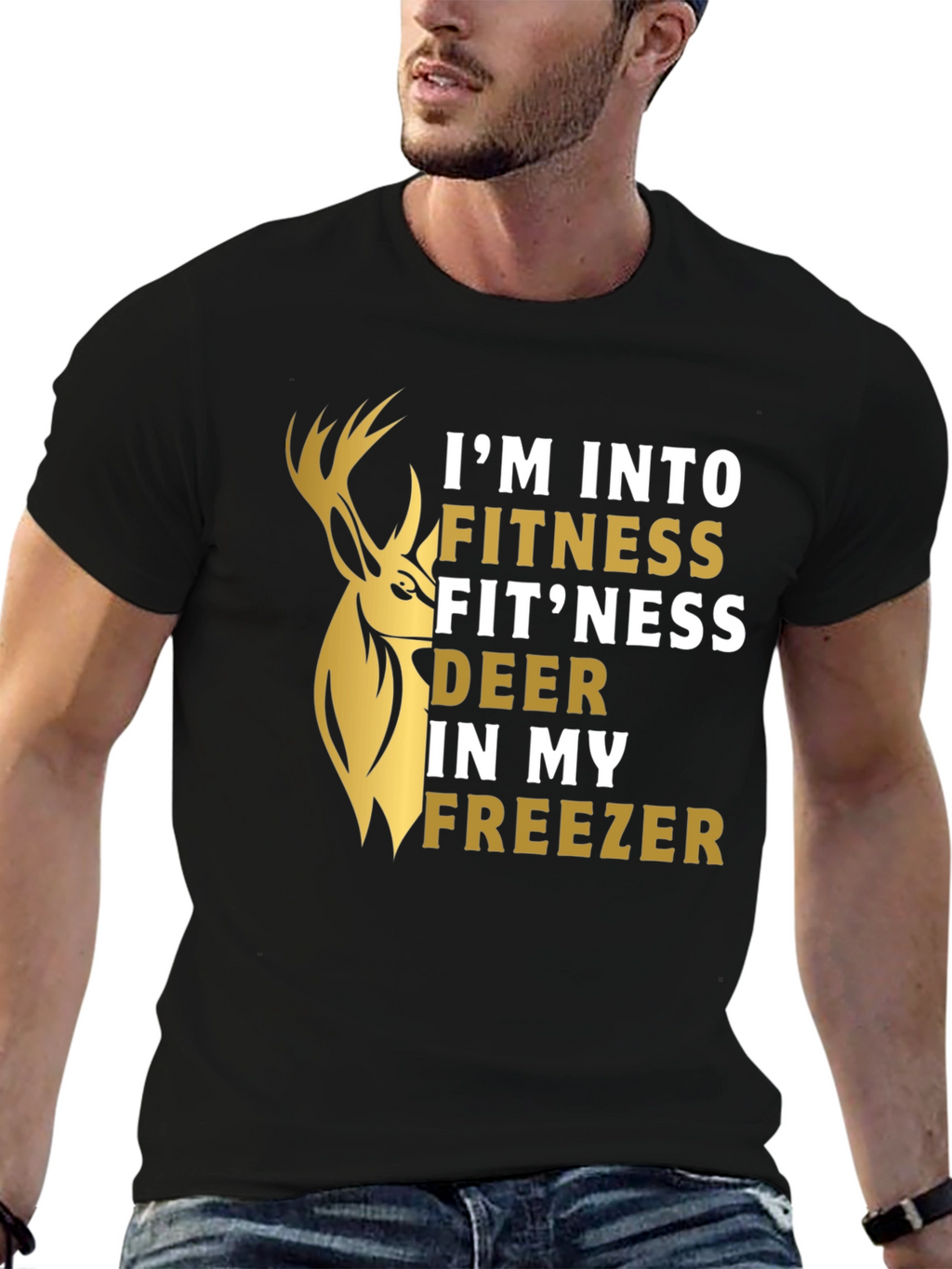 Fitness Fitness Deer Funny Graphic T-Shirt