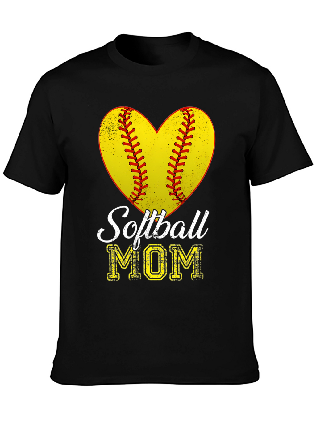 Softball Mom Heart Graphic T-Shirt