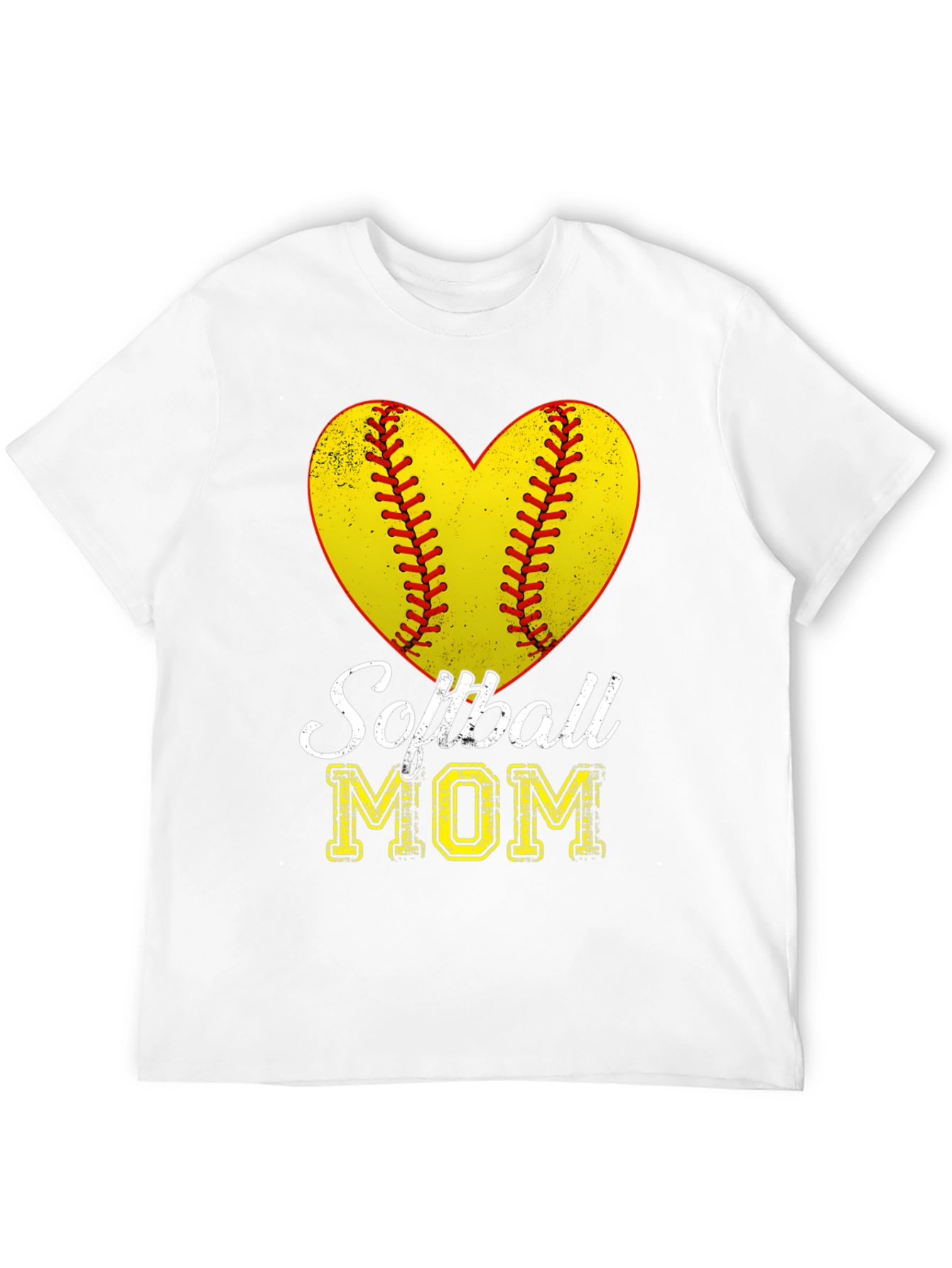 Softball Mom Heart Graphic T-Shirt