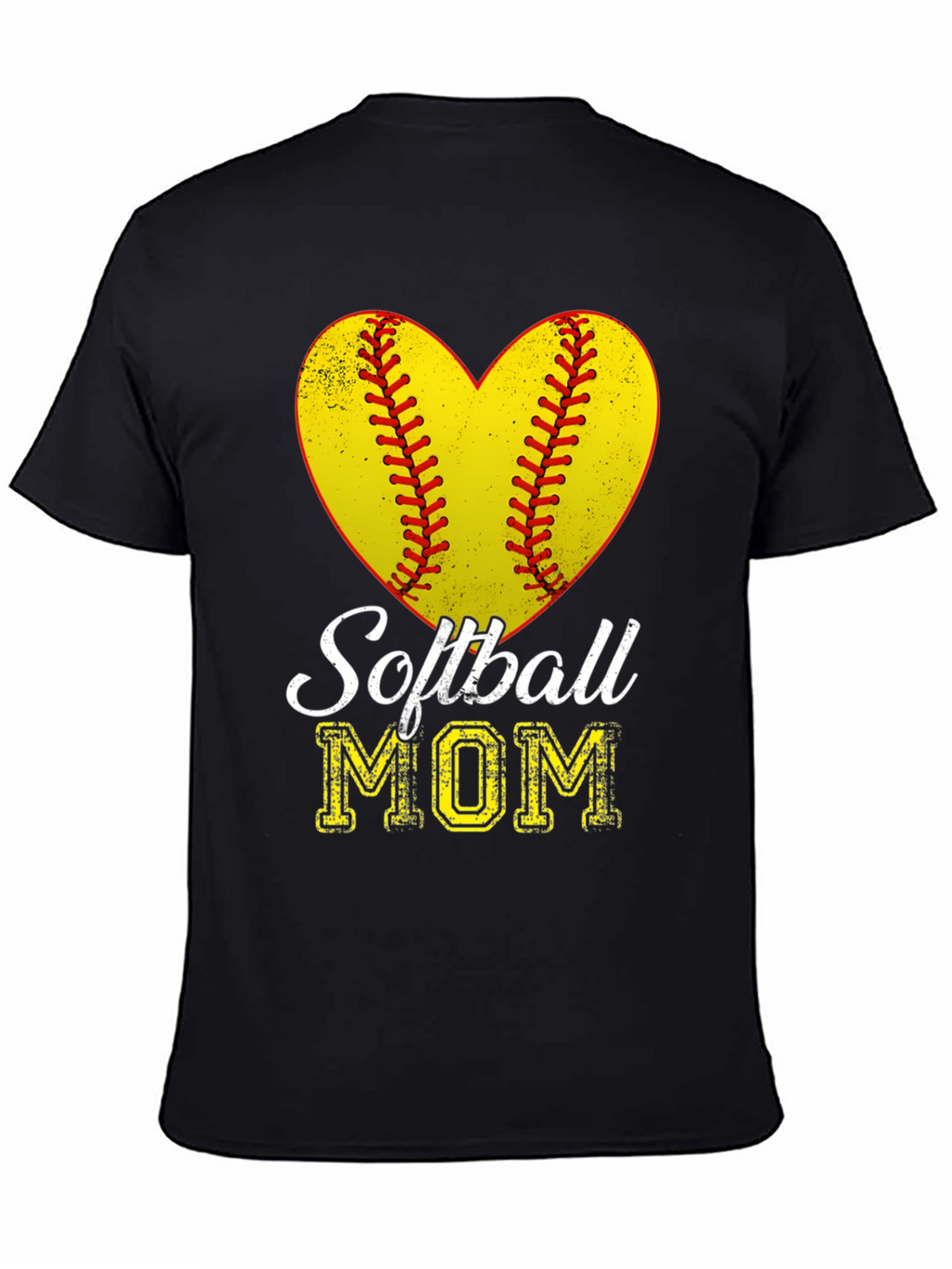 Softball Mom Heart Graphic T-Shirt