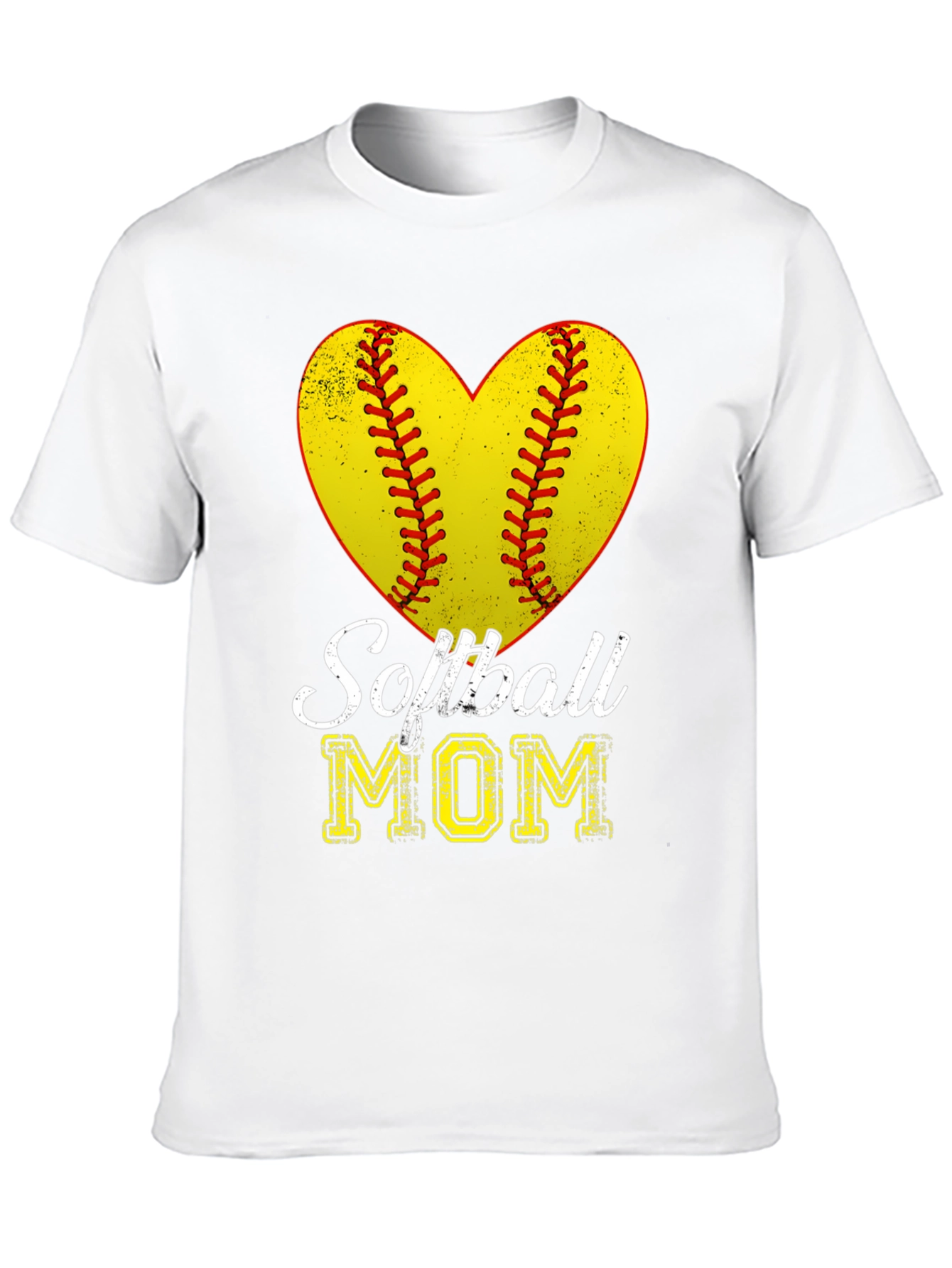 Softball Mom Heart Graphic T-Shirt
