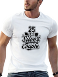 25 Years Silver Couple Black T-Shirt