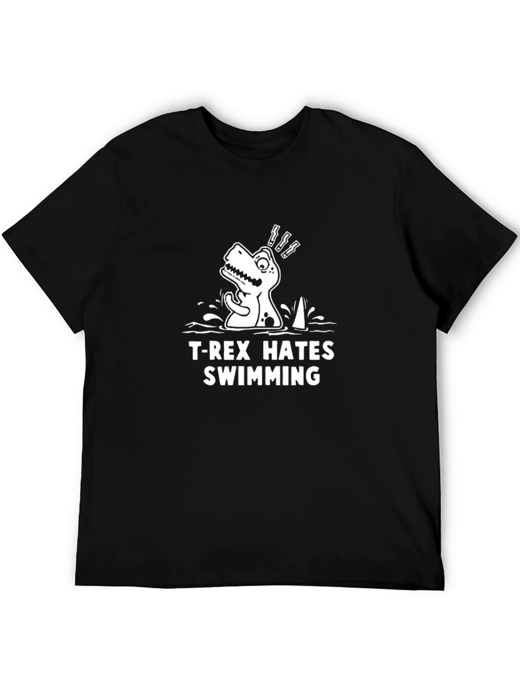 T-Rex Hates Swimming Graphic Tee - Funny Dinosaur Shirt