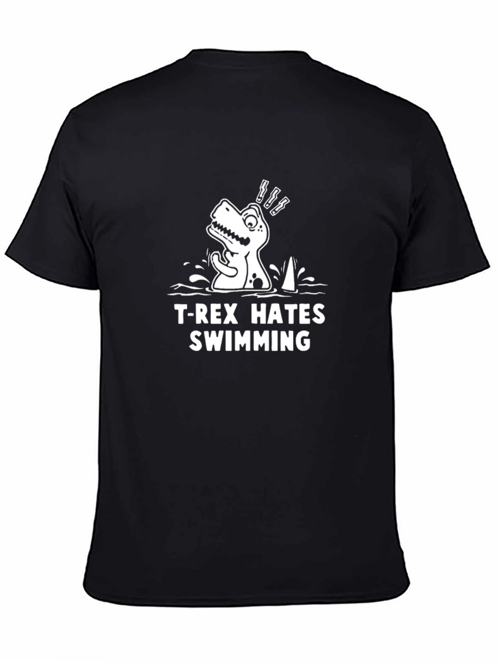 T-Rex Hates Swimming Graphic Tee - Funny Dinosaur Shirt