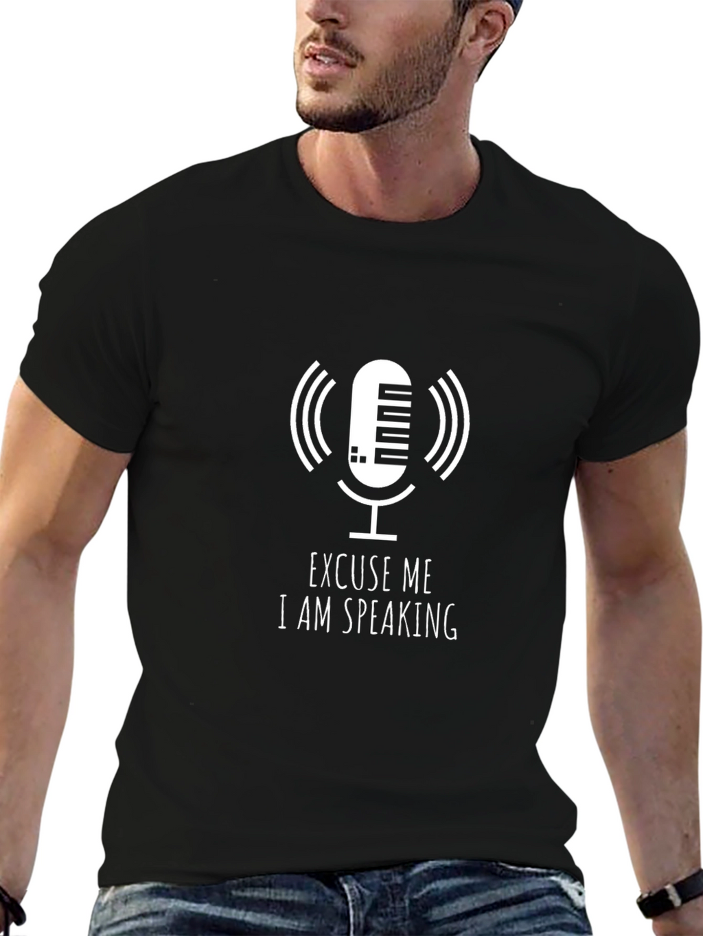 Excuse Me I Am Speaking Microphone Graphic T-Shirt