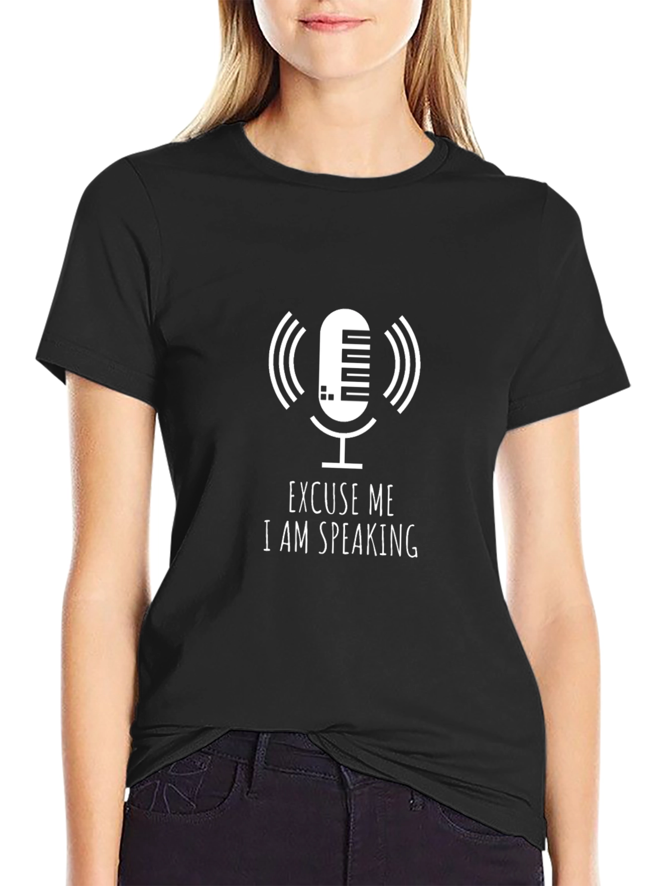 Excuse Me I Am Speaking Microphone Graphic T-Shirt