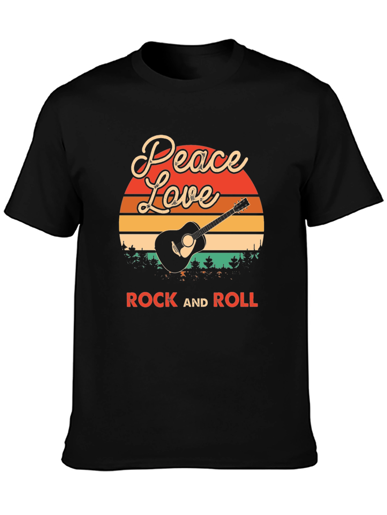 Peace Love Rock and Roll Graphic T-Shirt