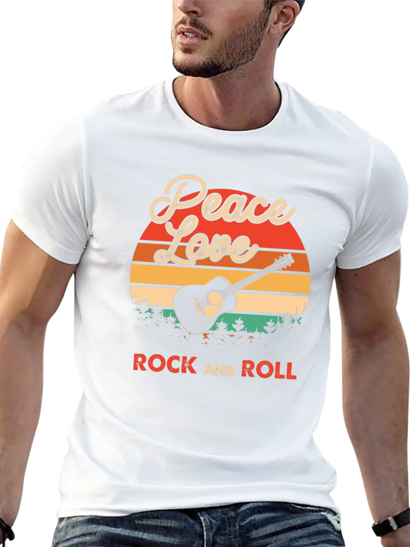 Peace Love Rock and Roll Graphic T-Shirt