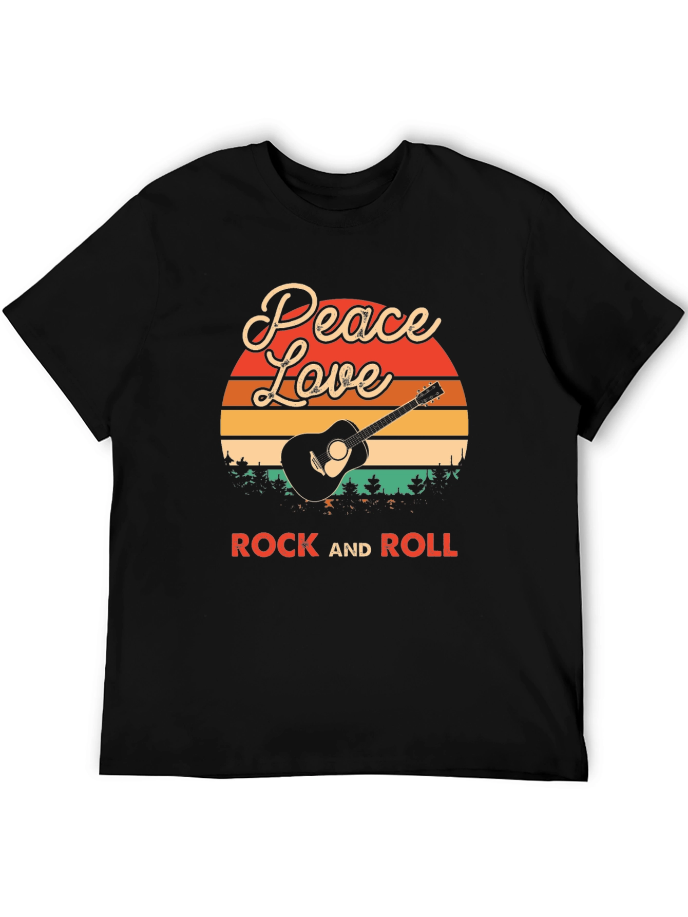 Peace Love Rock and Roll Graphic T-Shirt