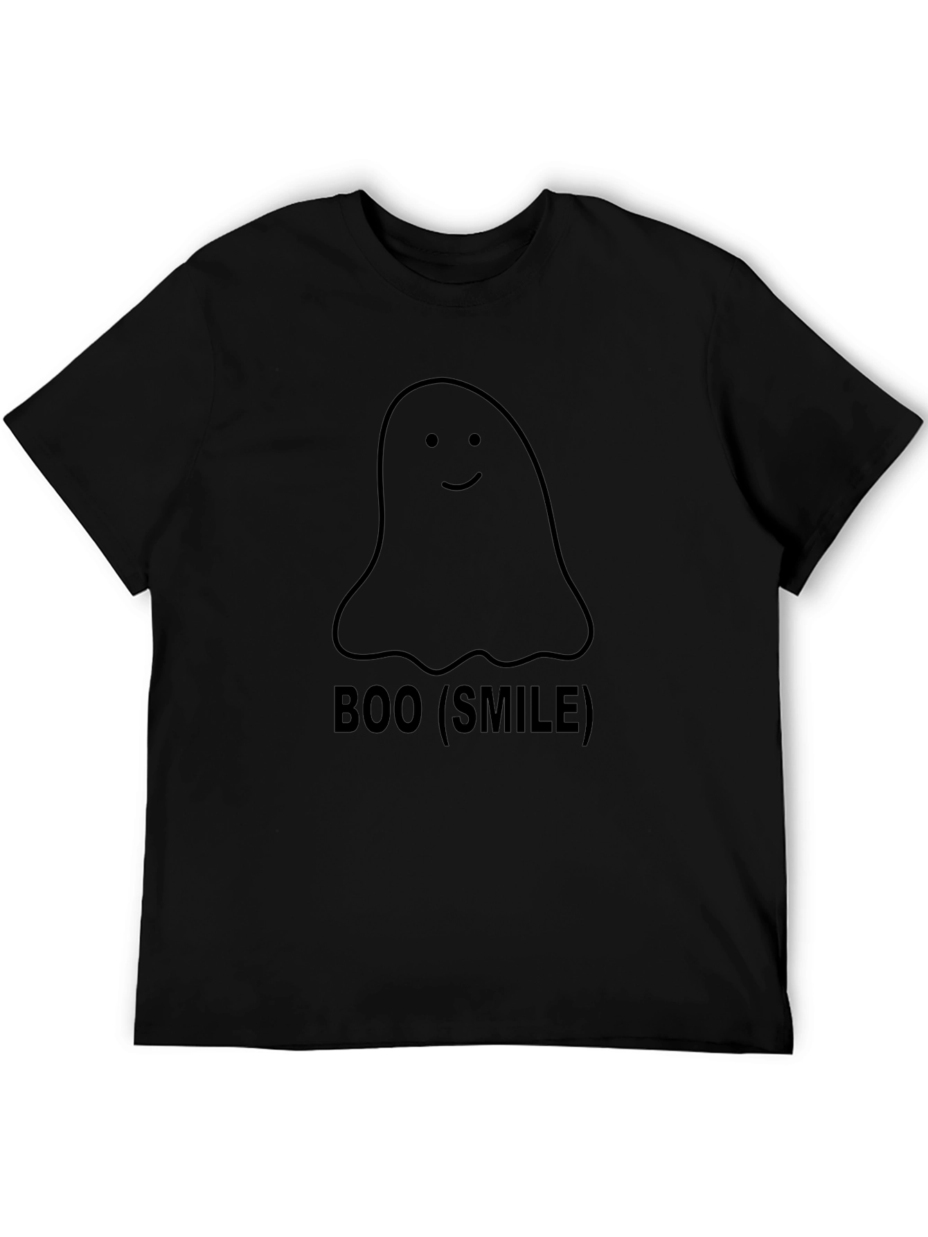 Boo Smile Ghost Graphic Tee - Soft Cotton Halloween Shirt