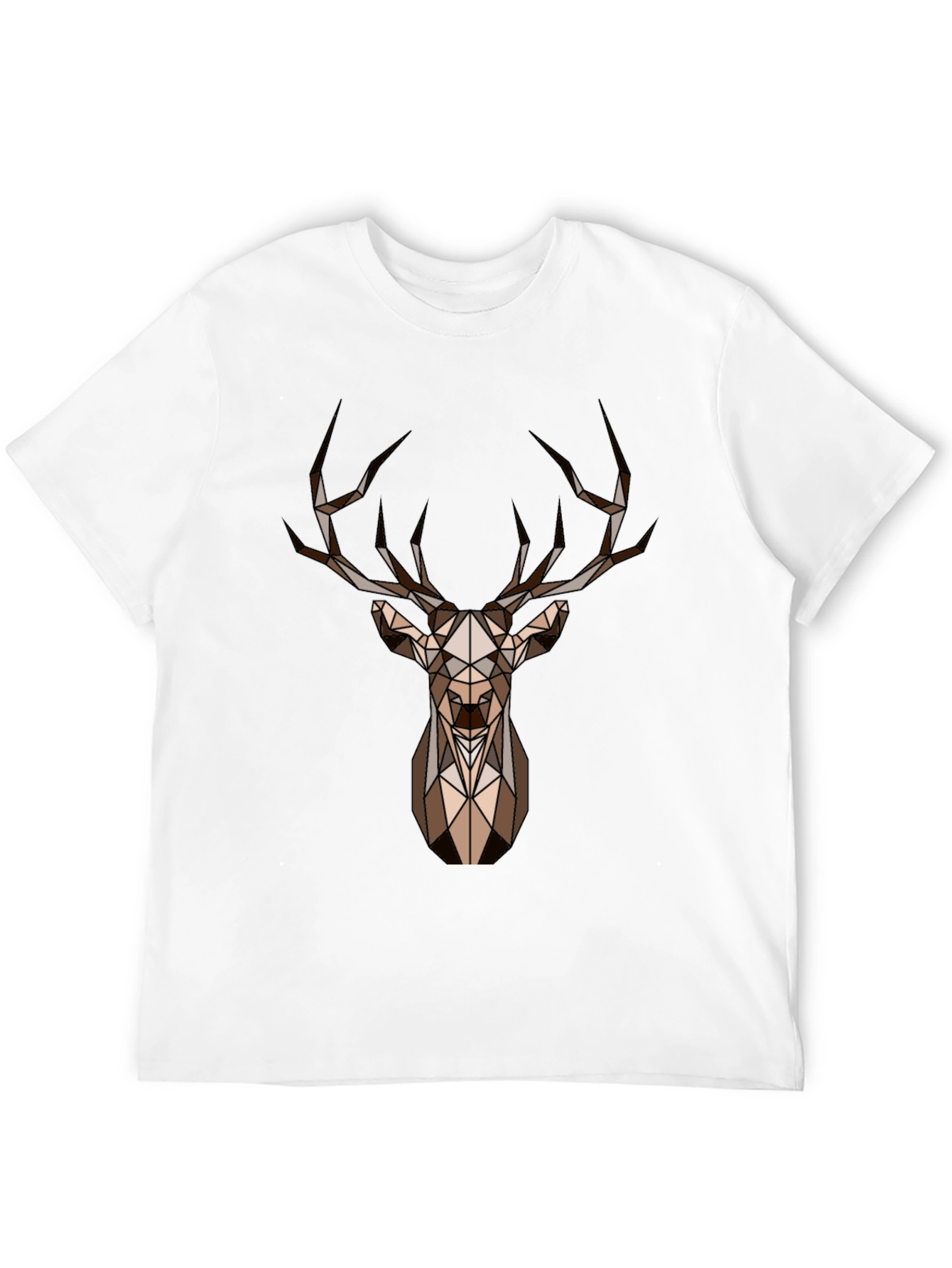 Geometric Deer Head Graphic Print Tee