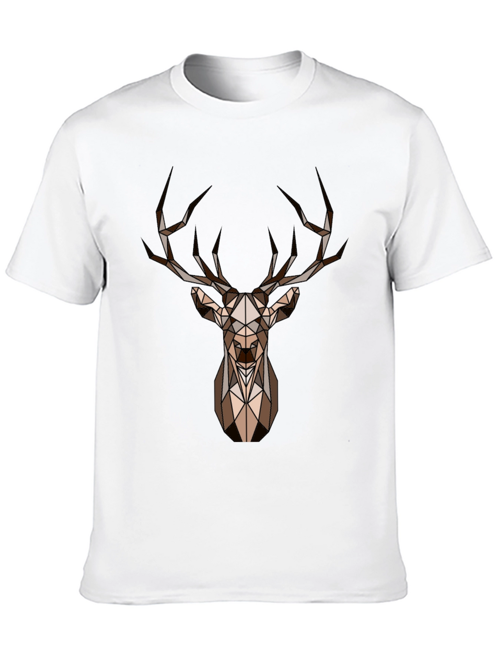 Geometric Deer Head Graphic Print Tee