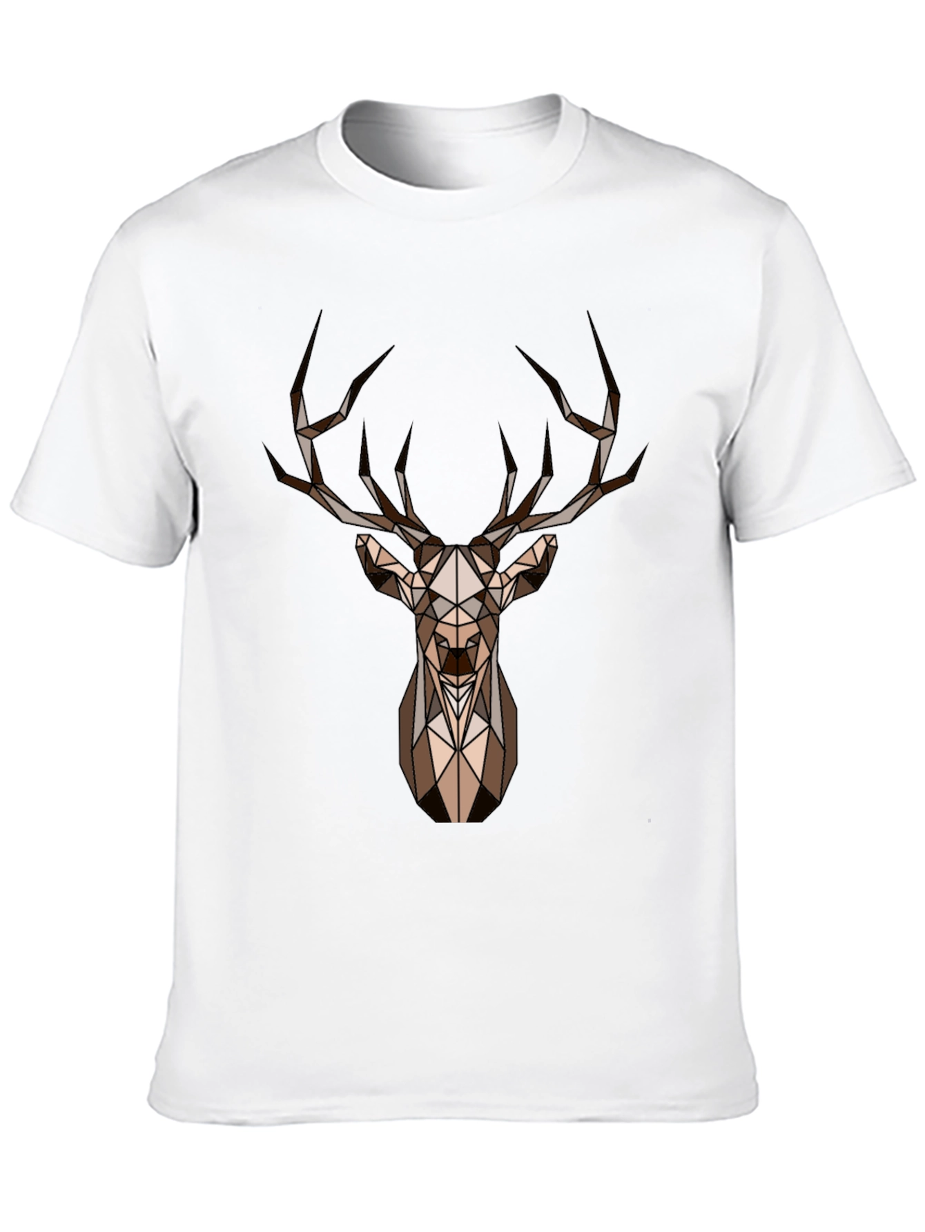 Geometric Deer Head Graphic Print Tee