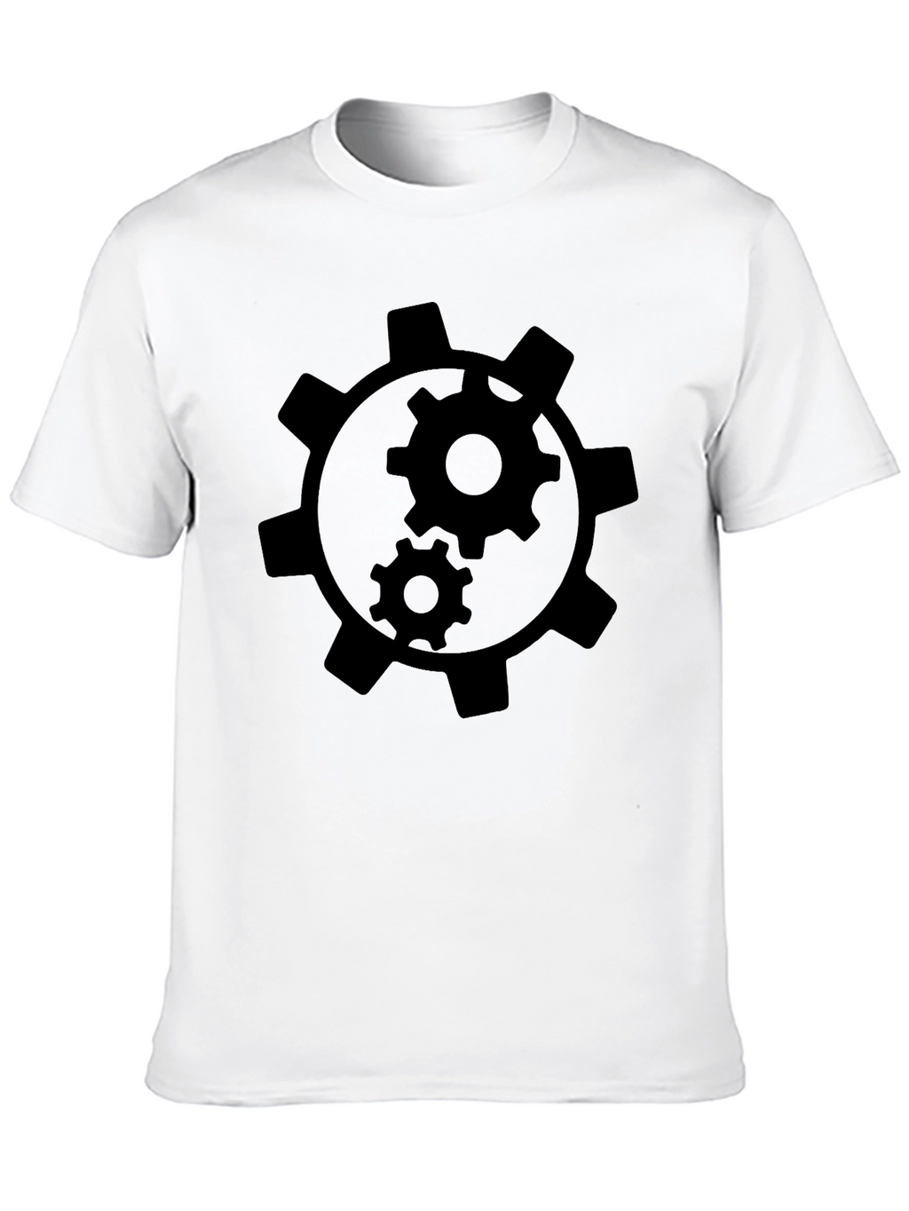 Cogwheel Graphic Black T-Shirt - Mens Style