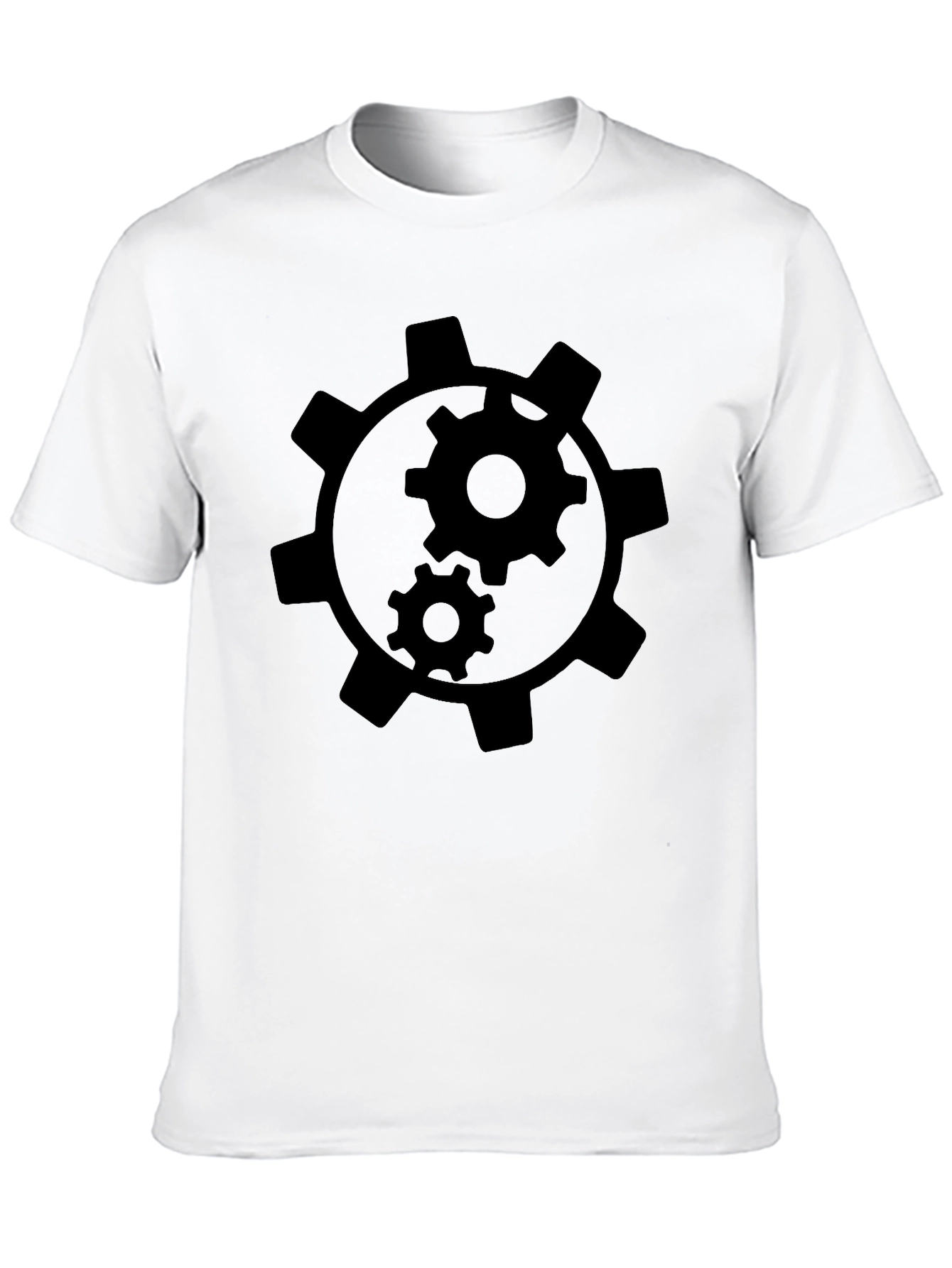 Cogwheel Graphic Black T-Shirt - Mens Style