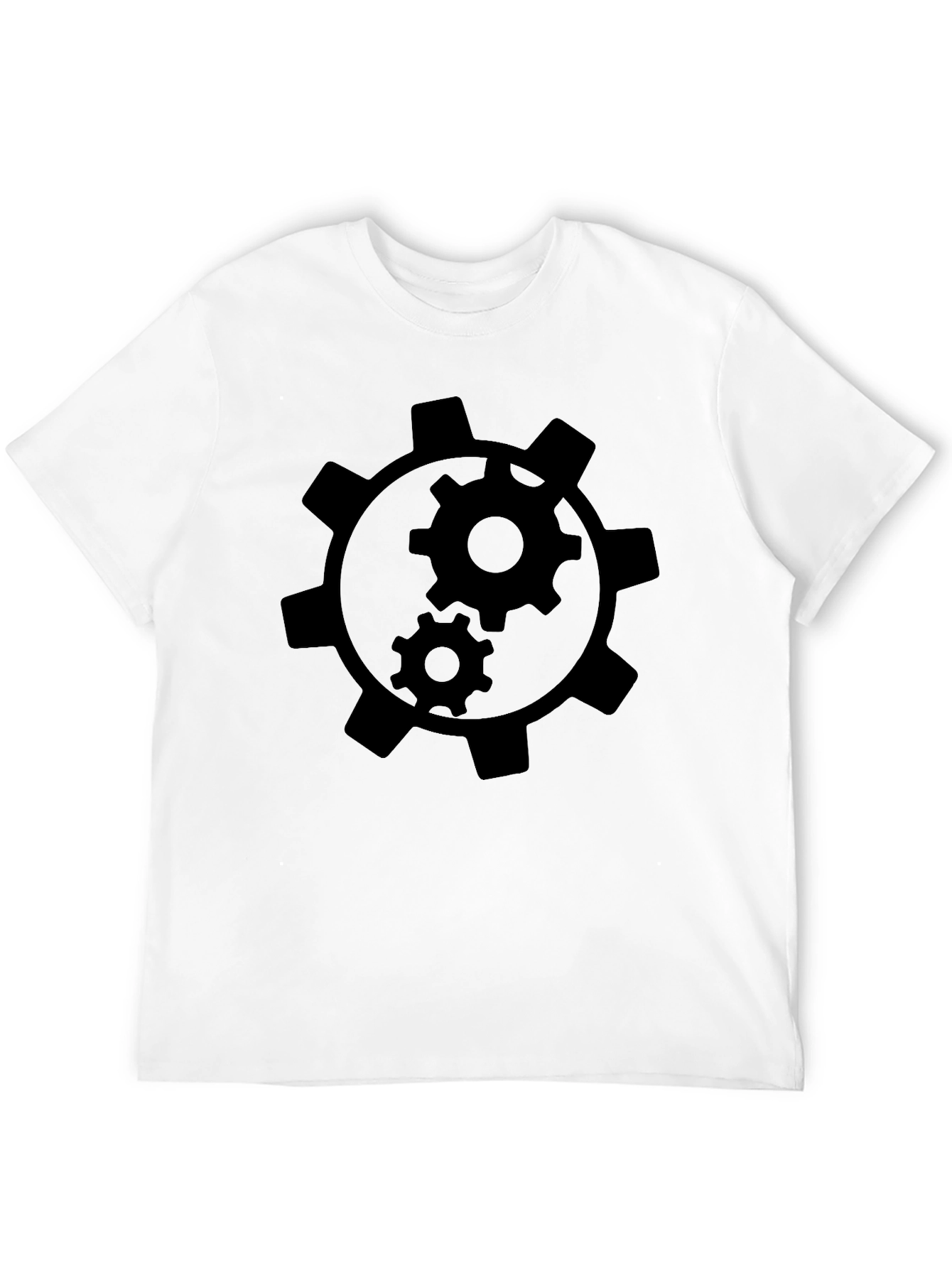 Cogwheel Graphic Black T-Shirt - Mens Style