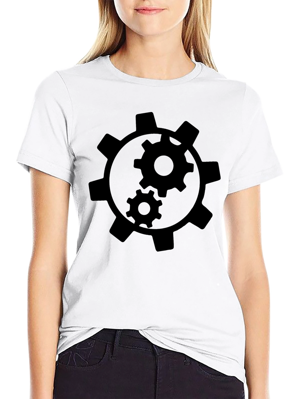 Cogwheel Graphic Black T-Shirt - Mens Style