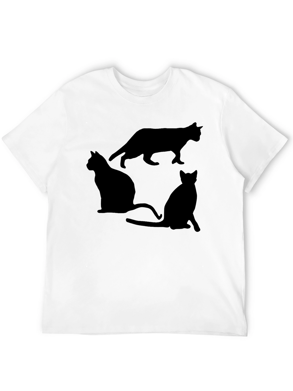 Black Cat Silhouette Graphic T-Shirt
