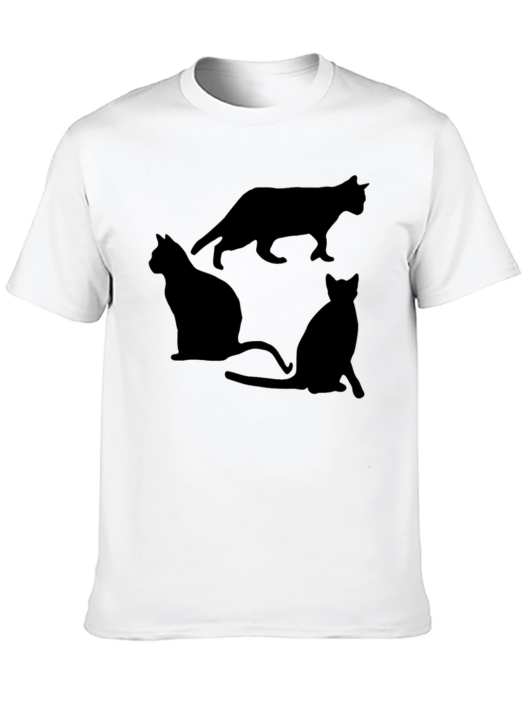 Black Cat Silhouette Graphic T-Shirt