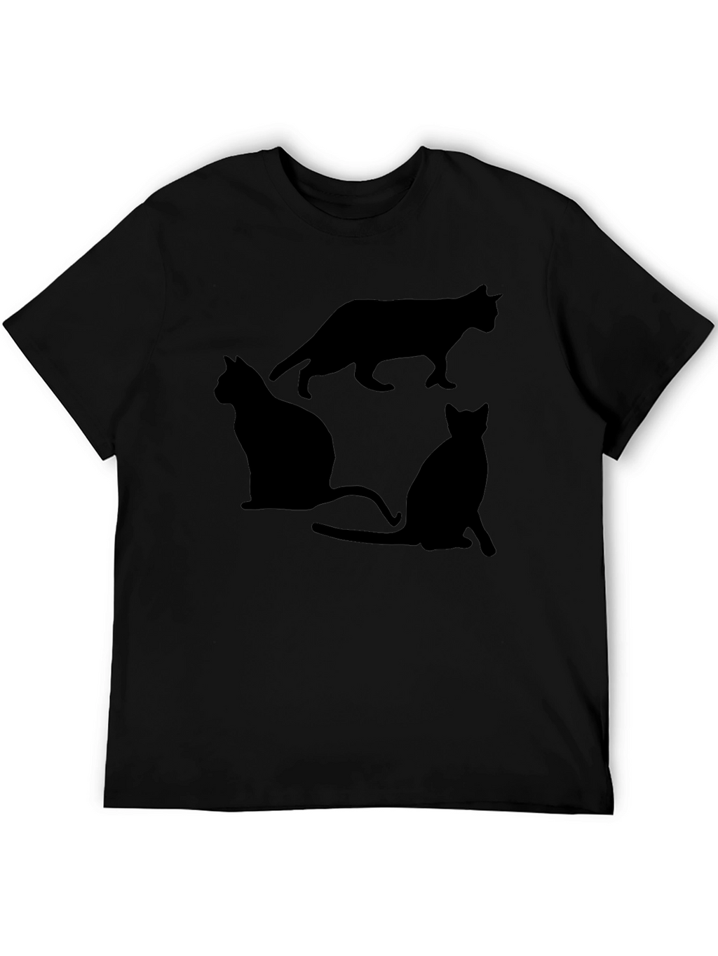 Black Cat Silhouette Graphic T-Shirt