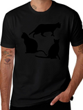 Black Cat Silhouette Graphic T-Shirt