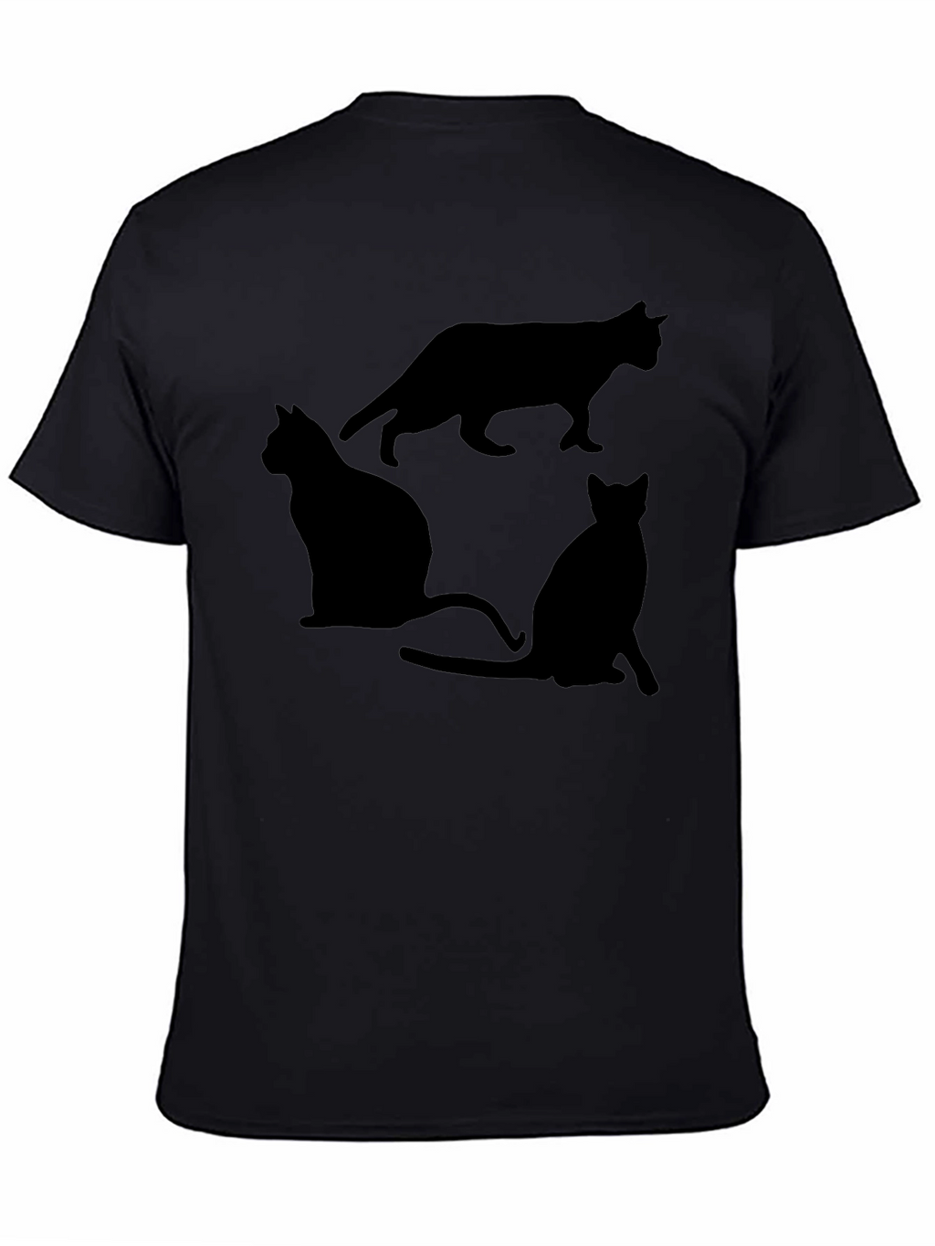 Black Cat Silhouette Graphic T-Shirt