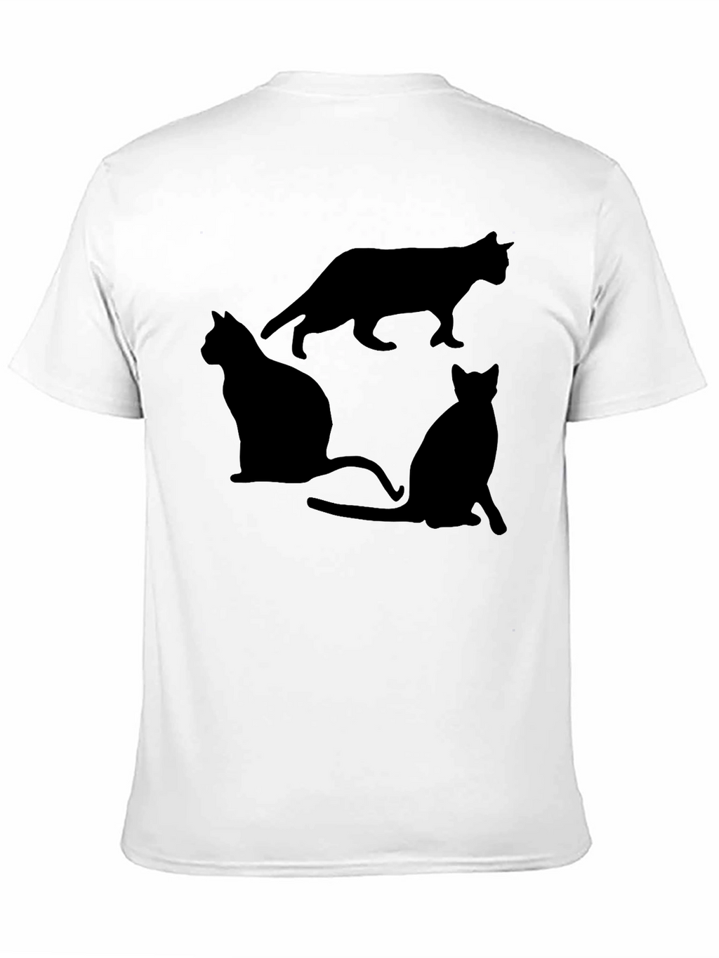 Black Cat Silhouette Graphic T-Shirt
