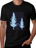 Winter Trees Black Graphic Tee