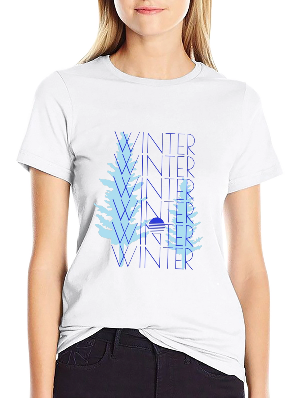 Winter Trees Black Graphic Tee