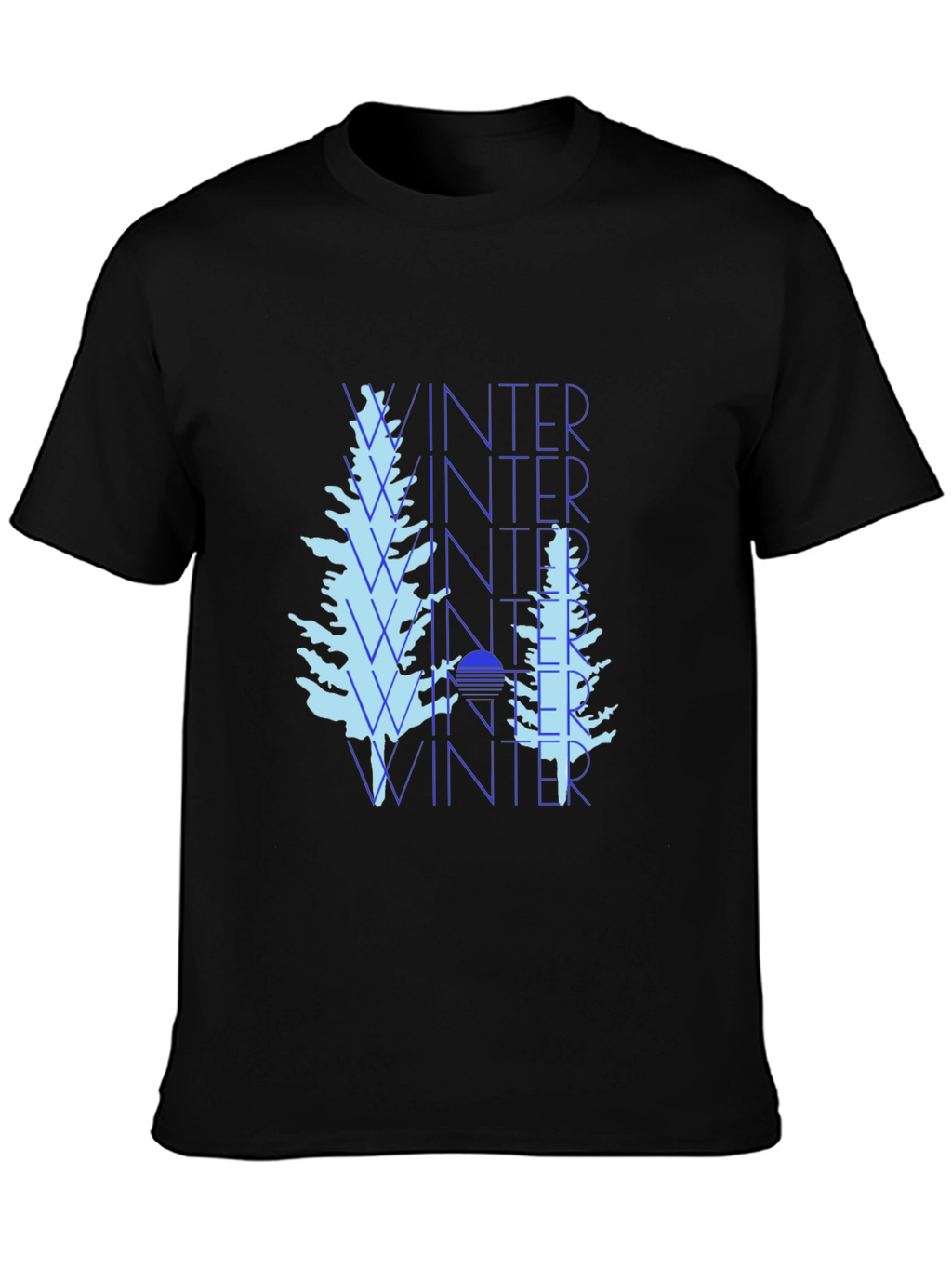 Winter Trees Black Graphic Tee