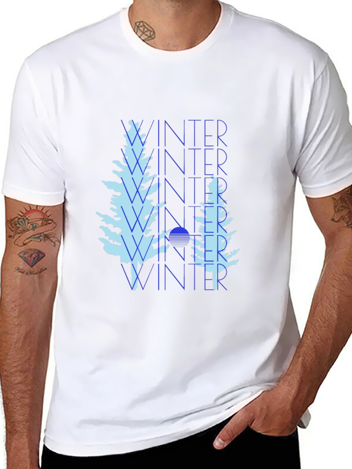 Winter Trees Black Graphic Tee