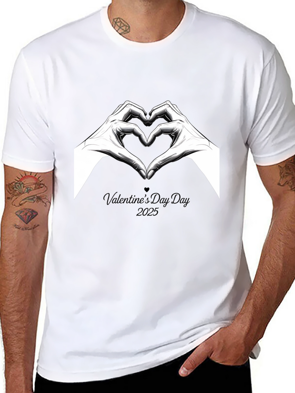 Valentines Day 2025 Heart Hands Graphic Tee