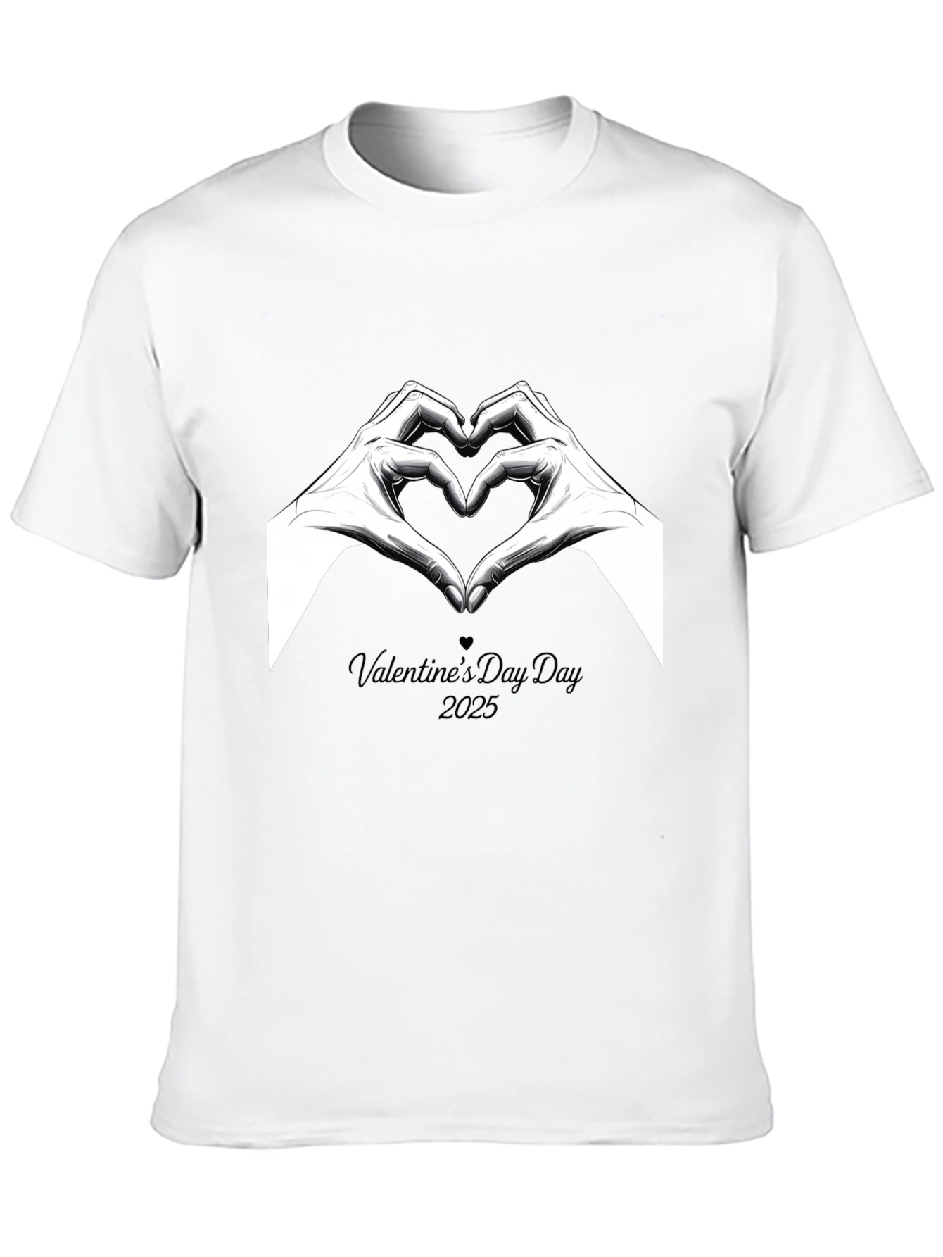 Valentines Day 2025 Heart Hands Graphic Tee