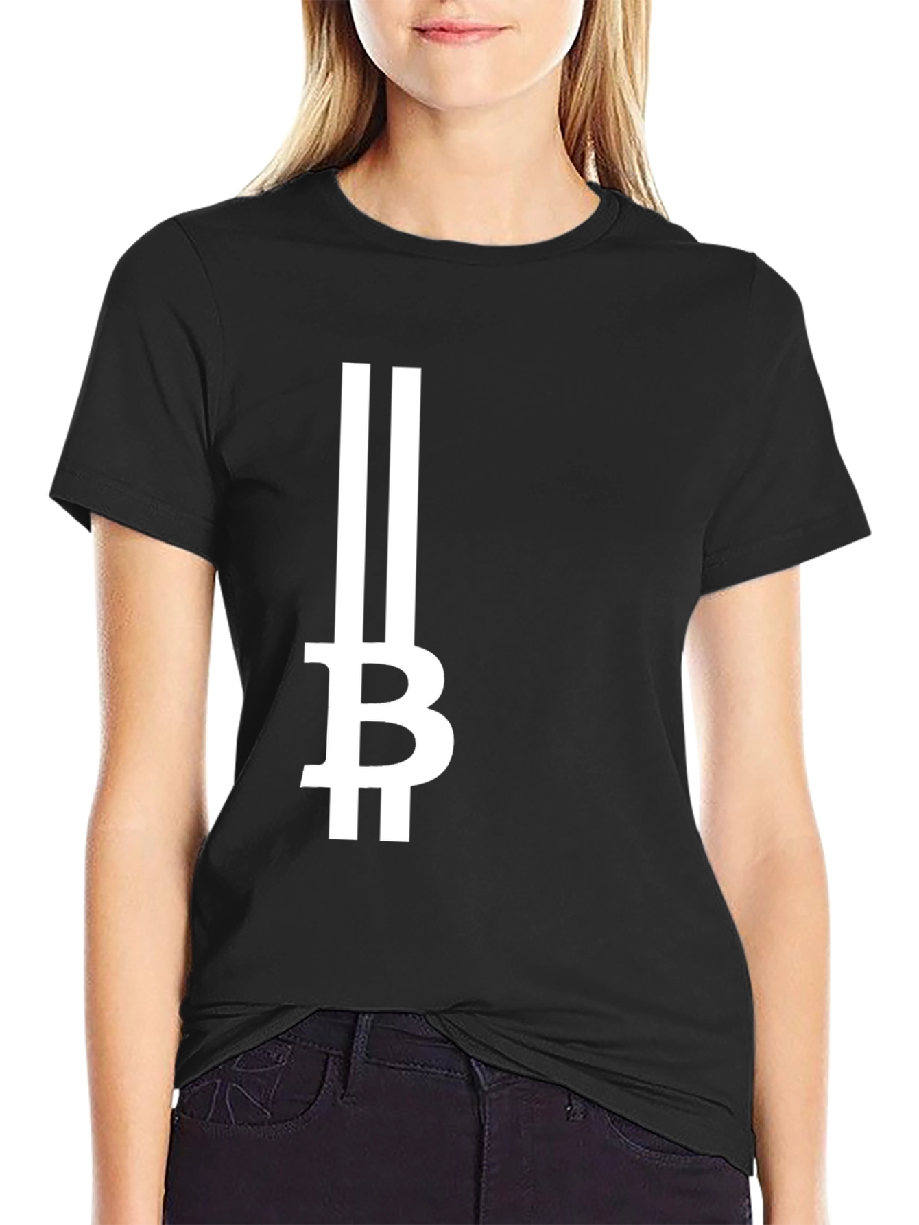 Bitcoin Symbol Graphic Tee - Black