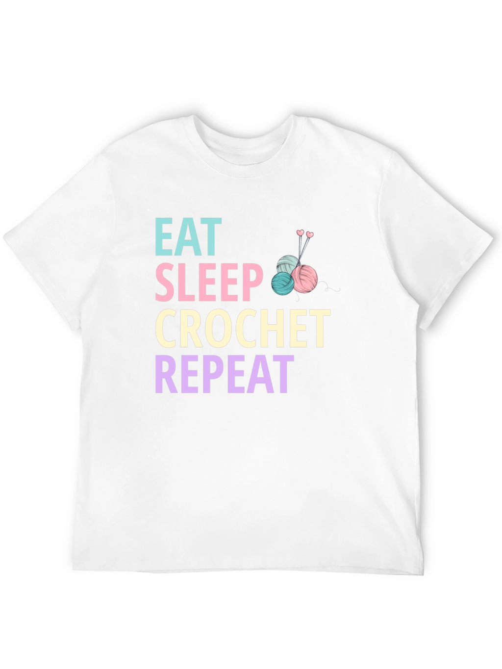 Eat Sleep Crochet Repeat Graphic T-Shirt