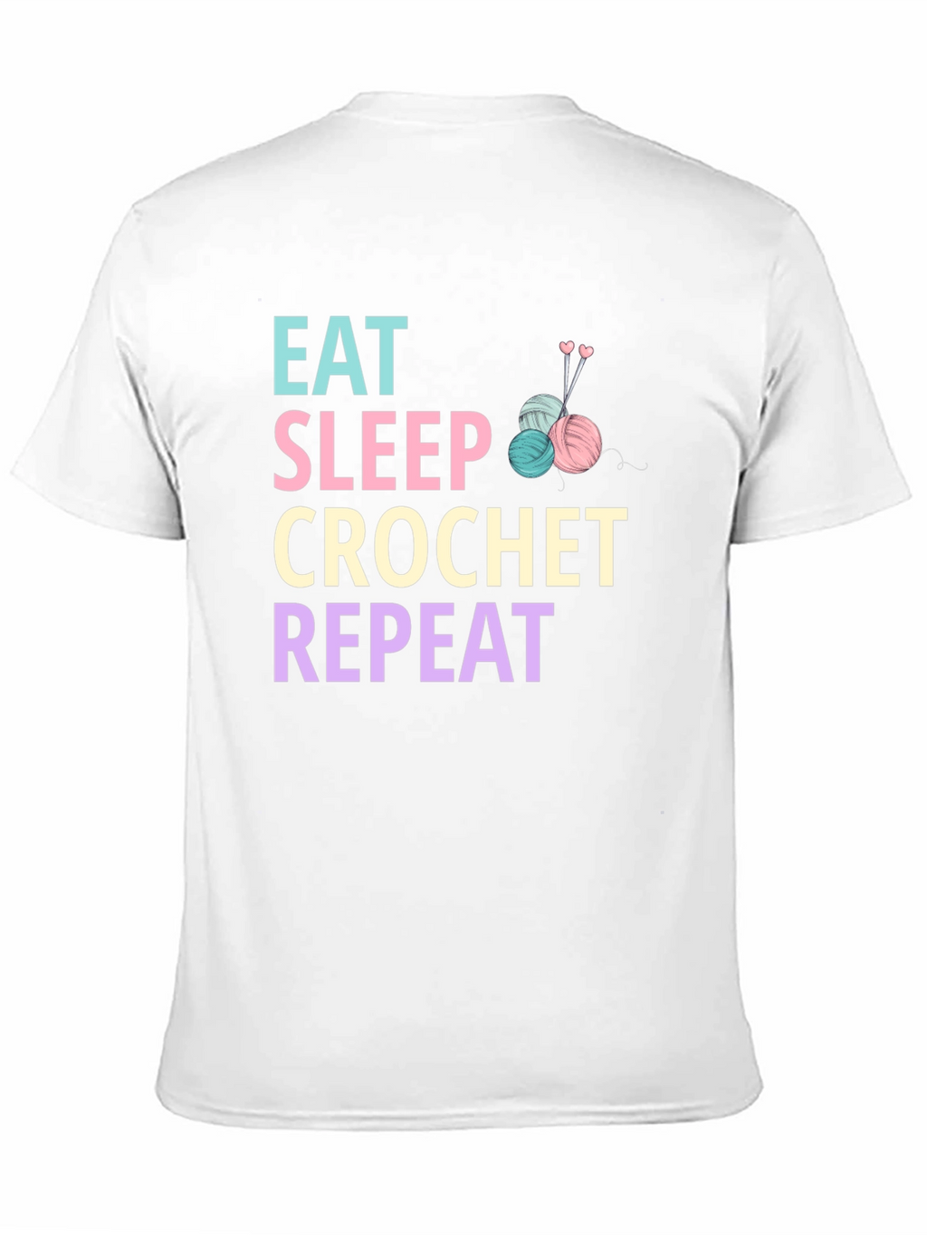 Eat Sleep Crochet Repeat Graphic T-Shirt