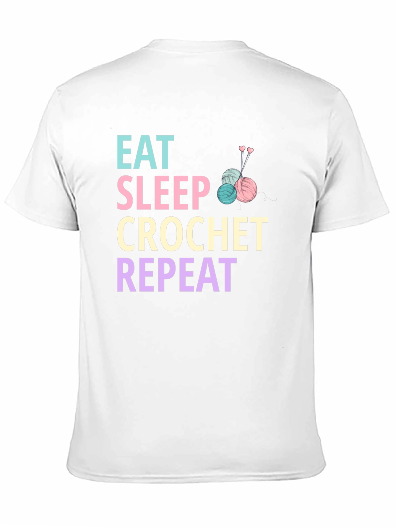 Eat Sleep Crochet Repeat Graphic T-Shirt