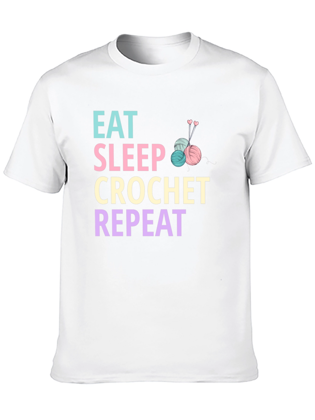 Eat Sleep Crochet Repeat Graphic T-Shirt
