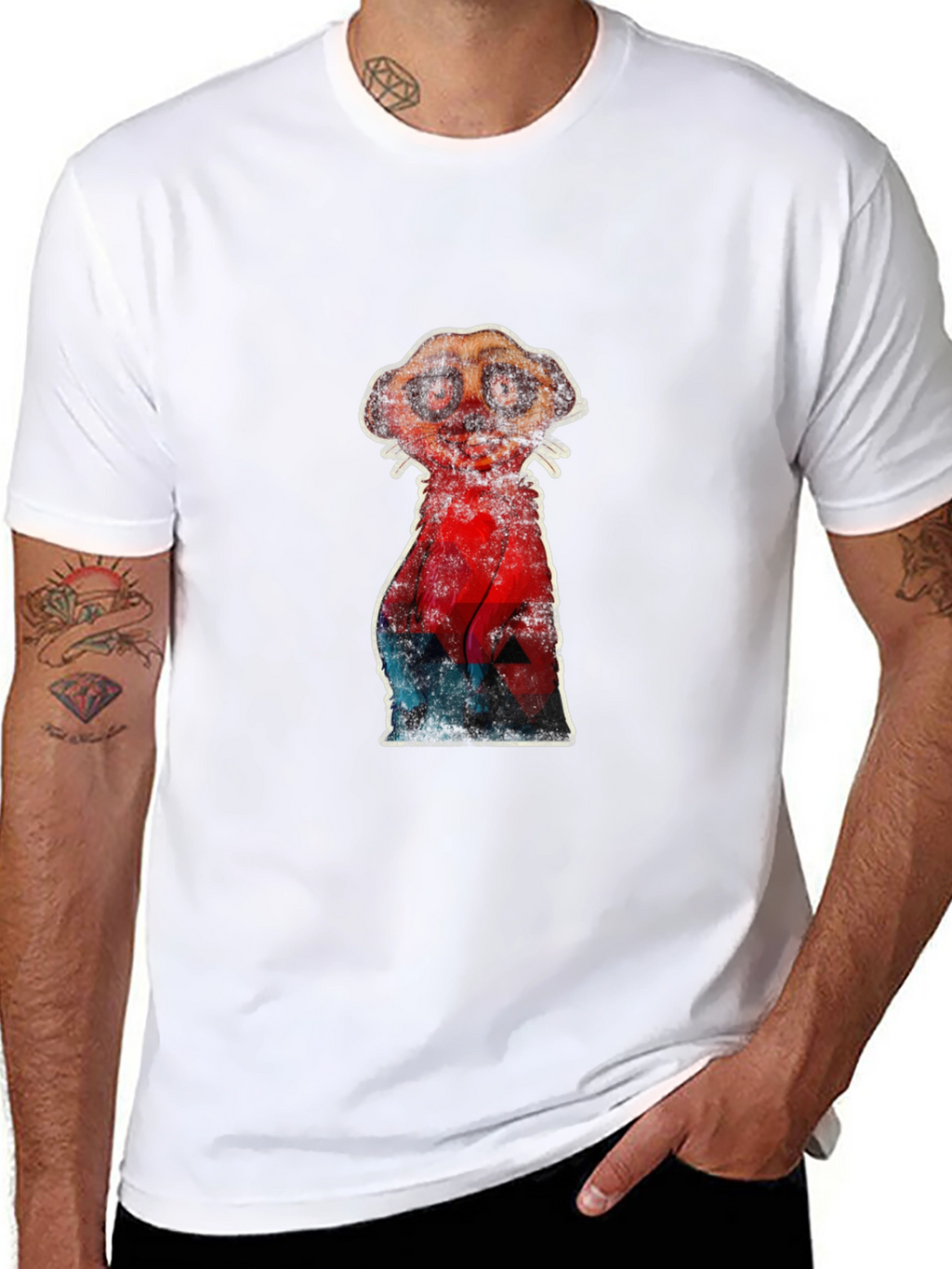 Meerkat Graphic Print Crew Neck T-shirt