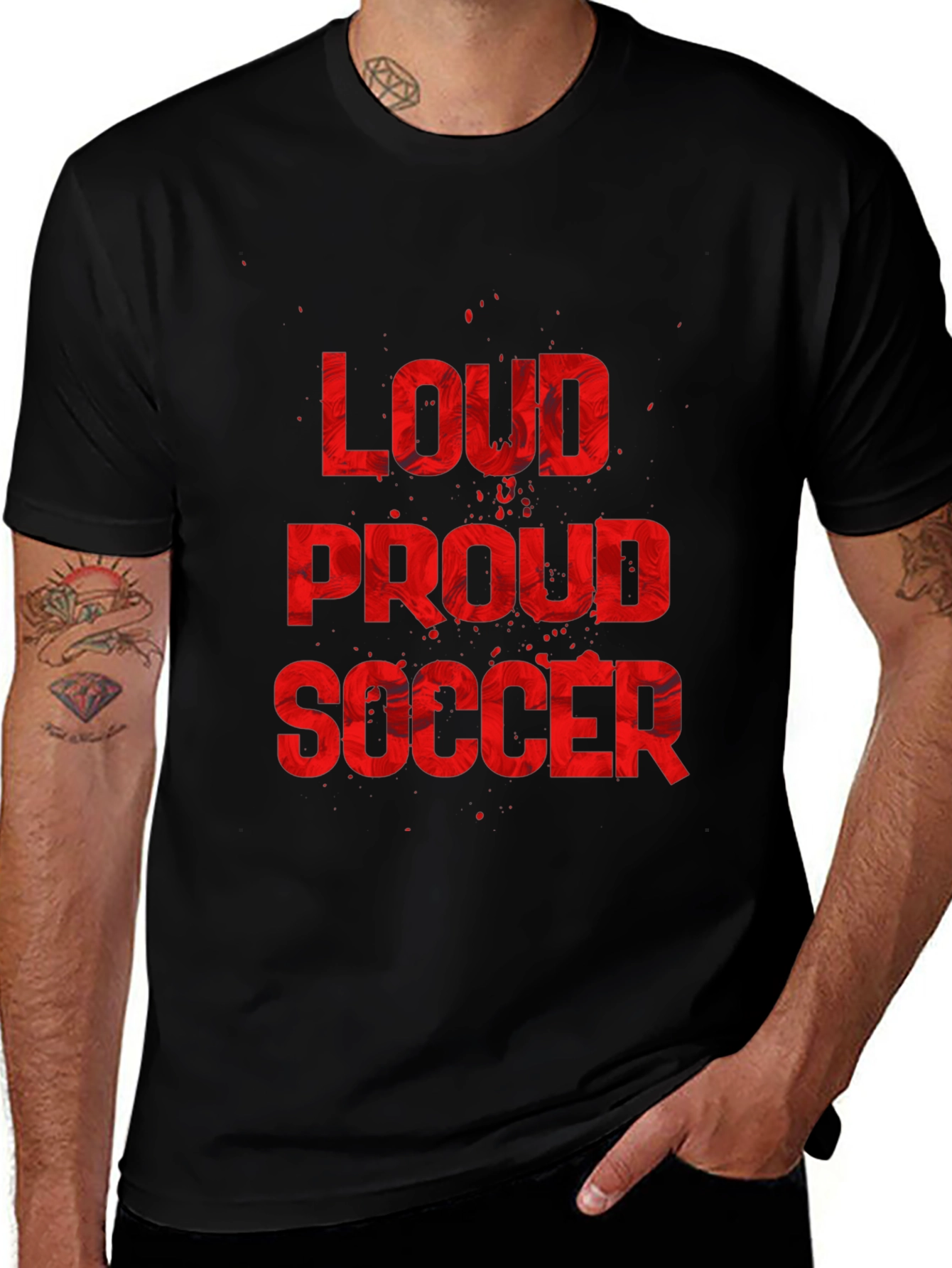 Loud Proud Soccer Graphic Tee - Black Cotton T-Shirt