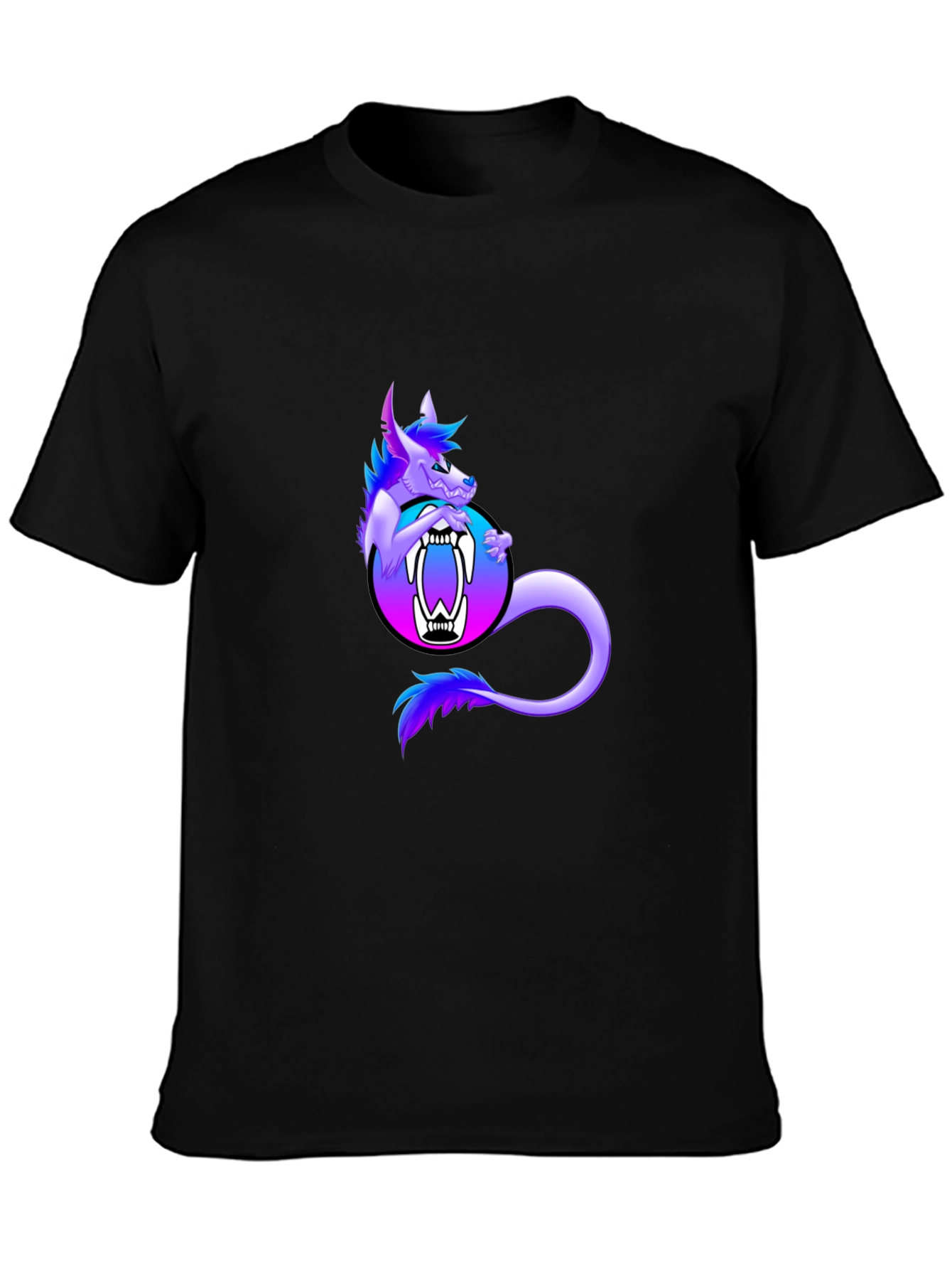Monster Graphic T-Shirt Black Cotton Tee