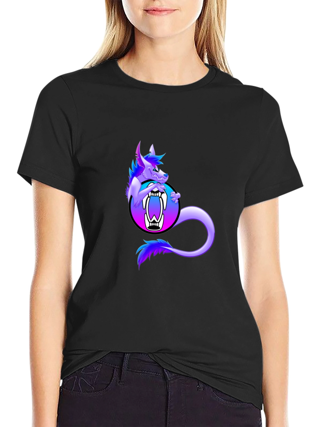 Monster Graphic T-Shirt Black Cotton Tee