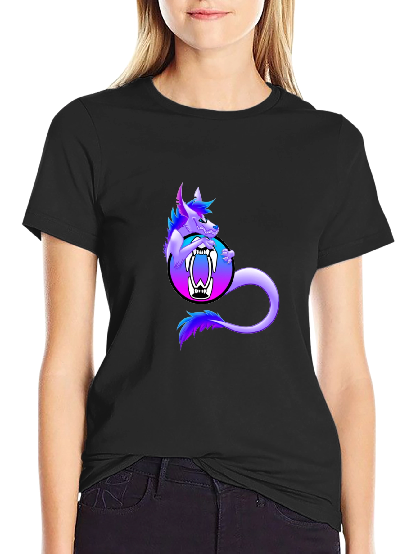 Monster Graphic T-Shirt Black Cotton Tee