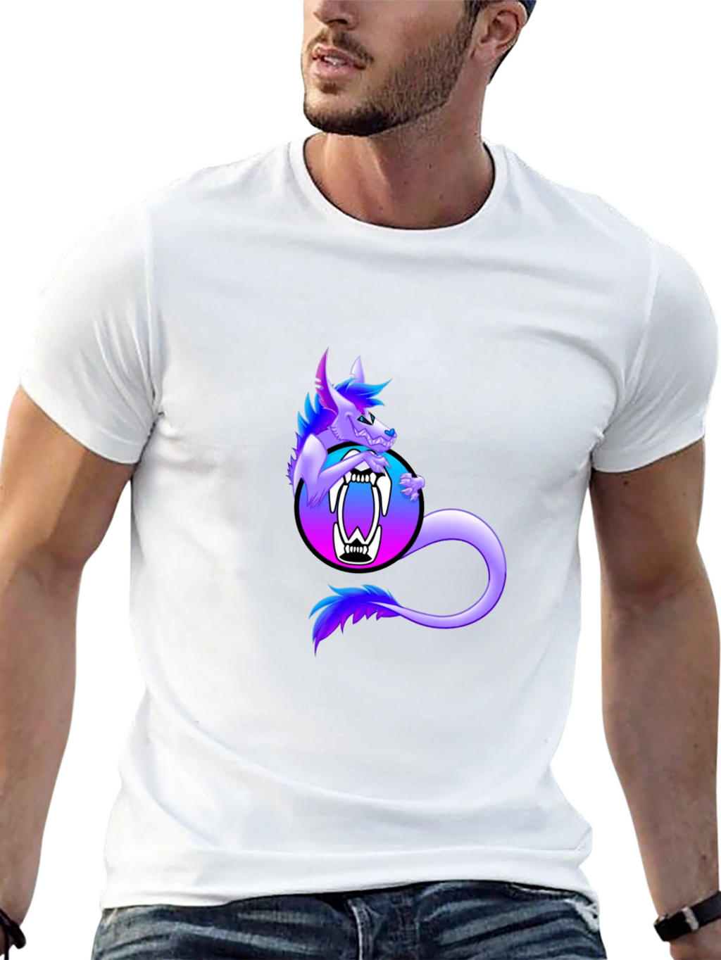 Monster Graphic T-Shirt Black Cotton Tee