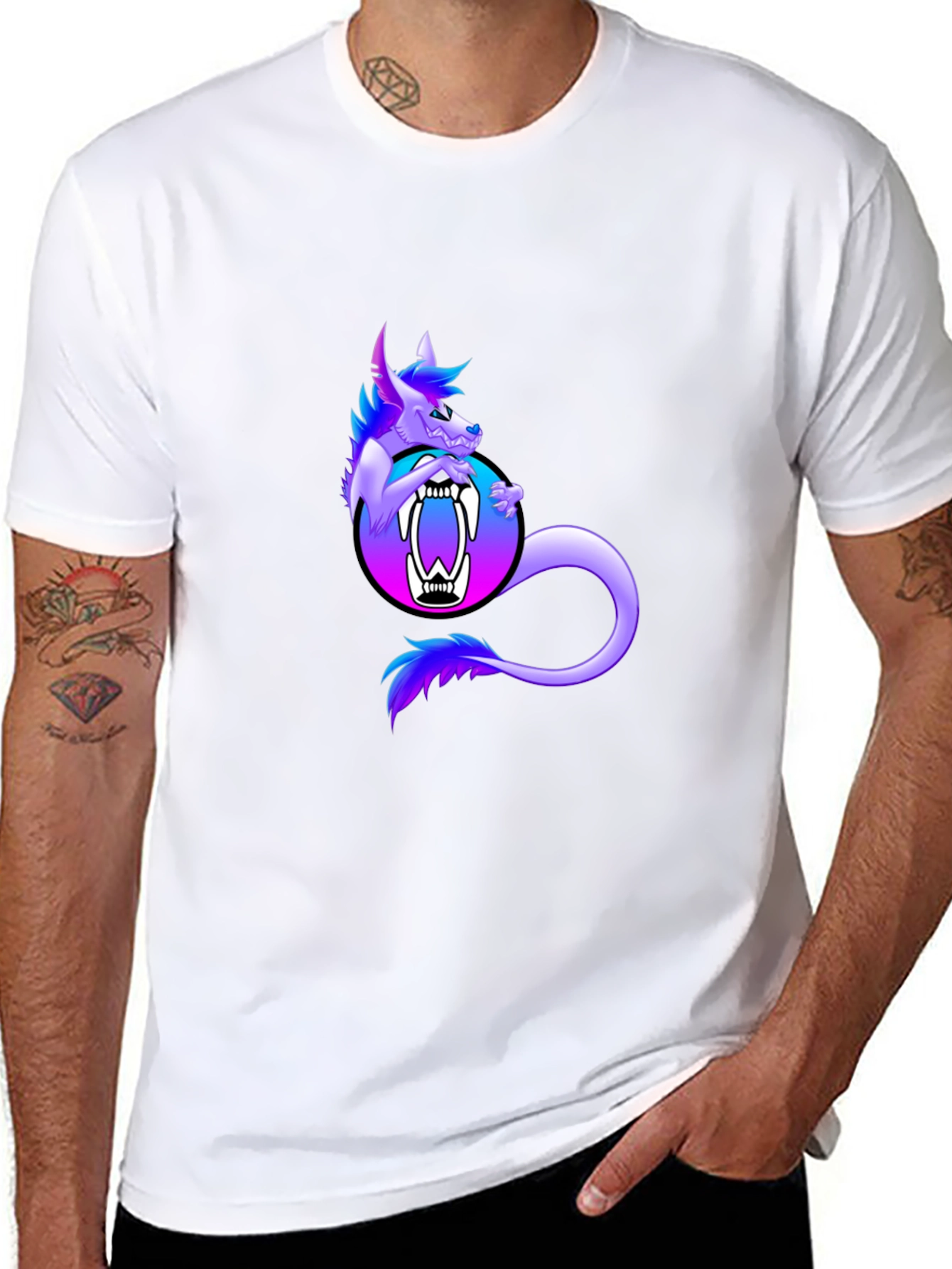 Monster Graphic T-Shirt Black Cotton Tee