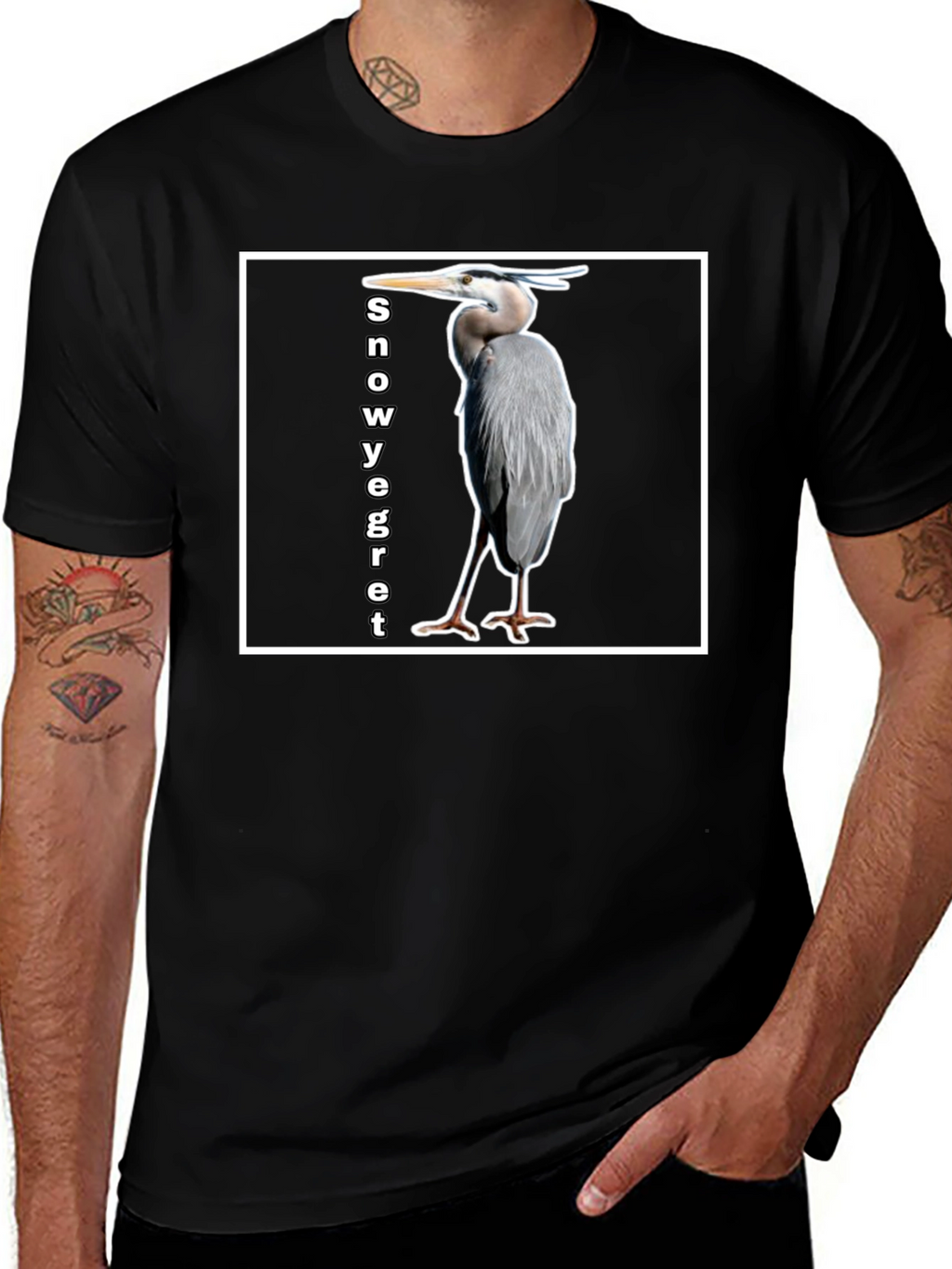 Snowy Egret Bird T-Shirt - Unique Graphic Tee