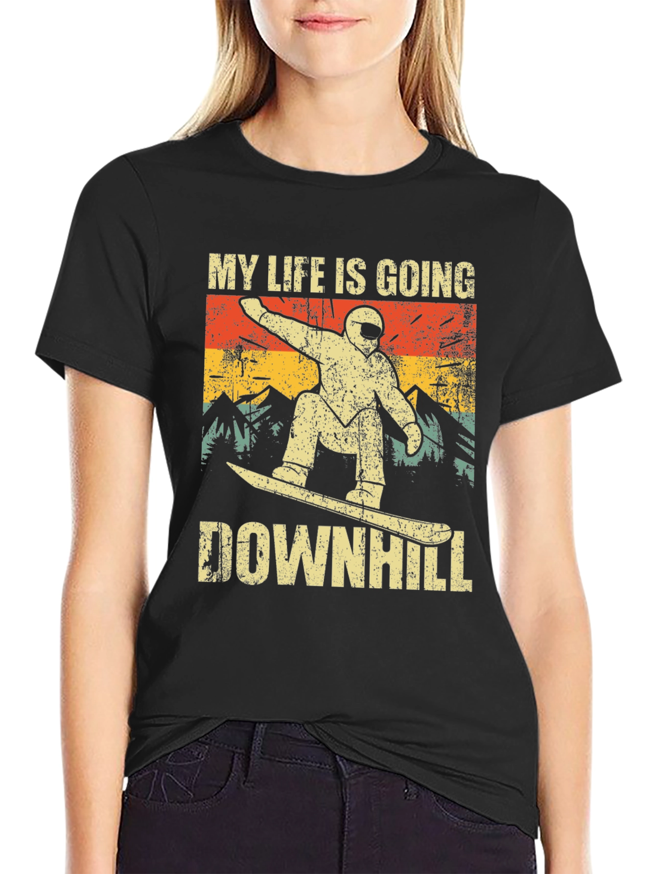 My Life is Going Downhill Snowboarder T-Shirt