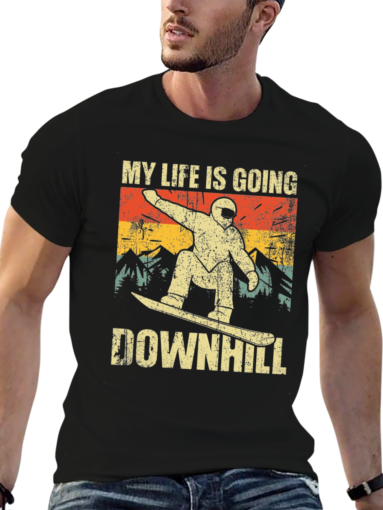 My Life is Going Downhill Snowboarder T-Shirt